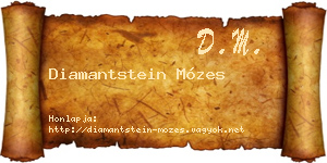 Diamantstein Mózes névjegykártya