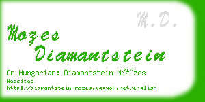 mozes diamantstein business card